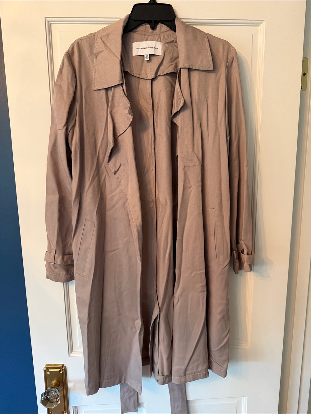 cupcakes & cashmere Taupe Trench Coat